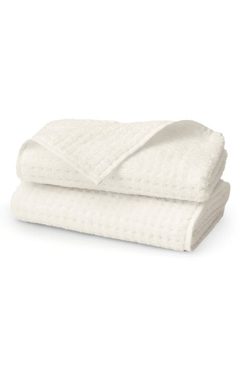 Set of 2 Waffle Organic Cotton Hand Towels