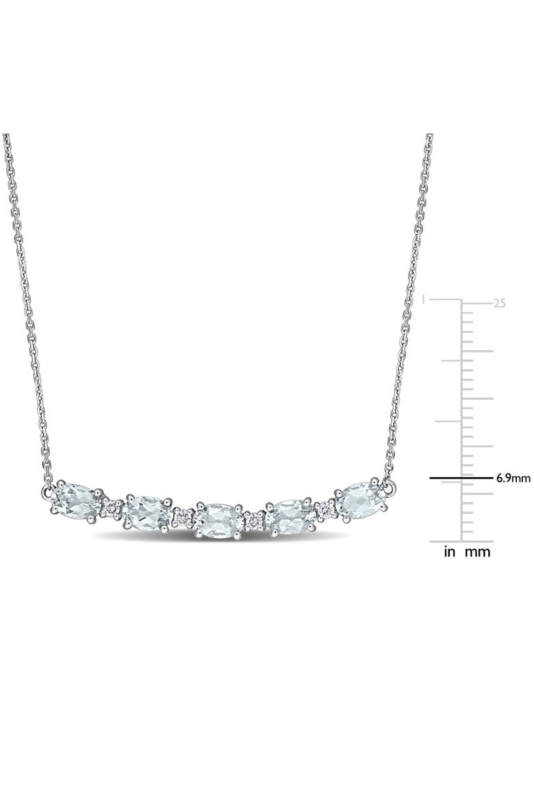 Aquamarine & Diamond Bar Necklace 14k, Alternate, color, Aquamarine