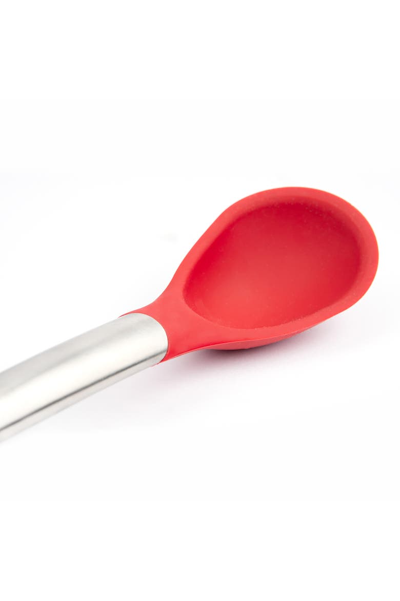 Silicone & Stainless Steel Spoon, Alternate, color, Red