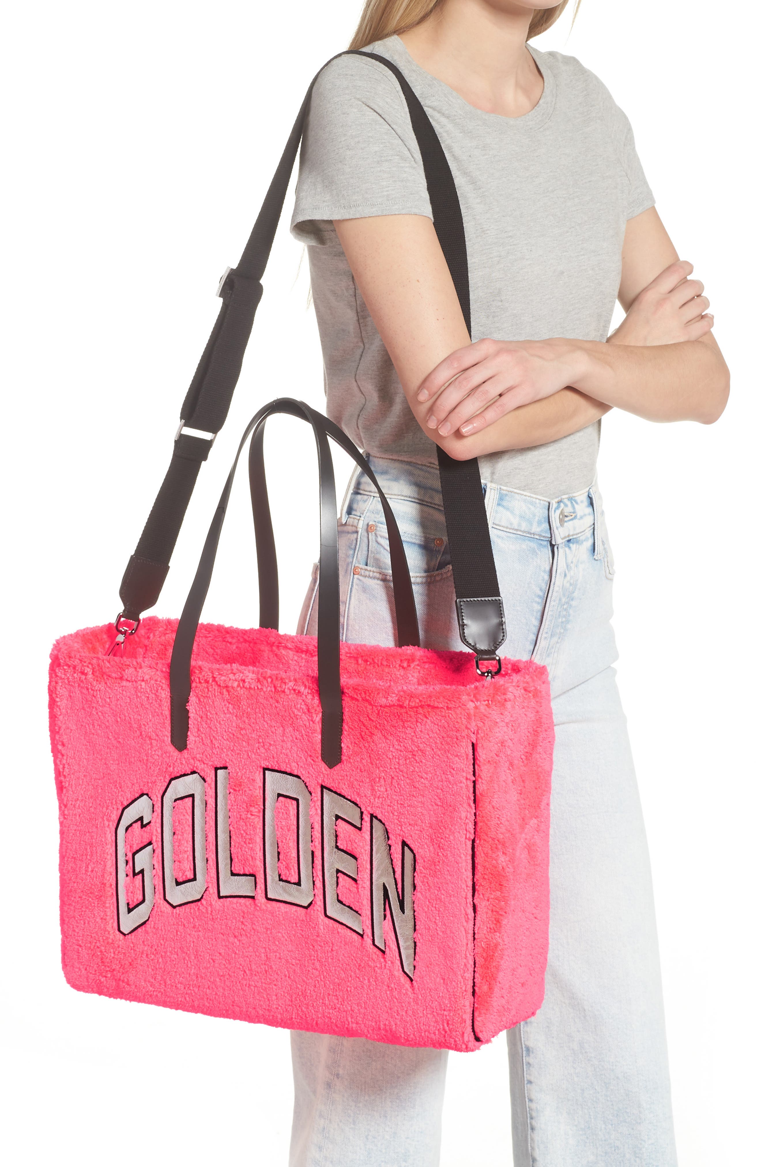 Golden Goose California East/West Fleece Shopper Tote, Alternate, color, 