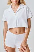 Florence by Mills Terry Cloth Crop Snap-Up Shirt