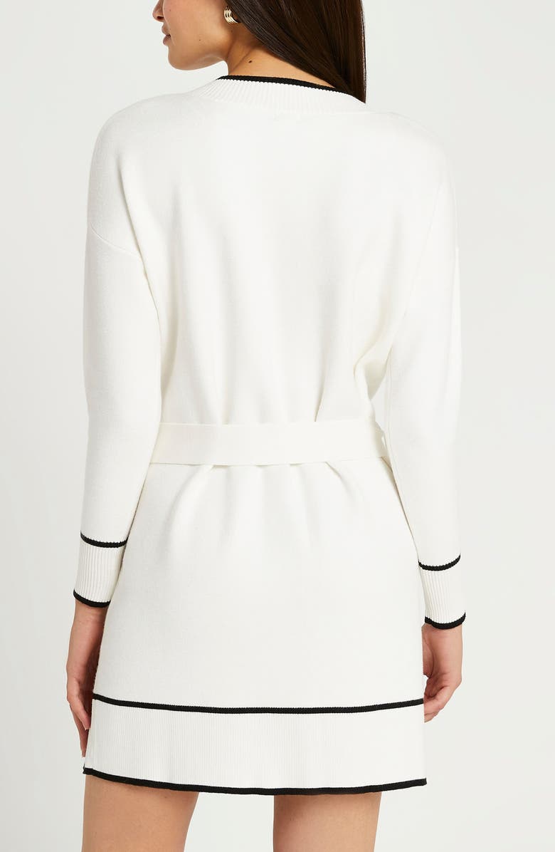 River Island Tipped Belted Cardigan, Alternate, color, 