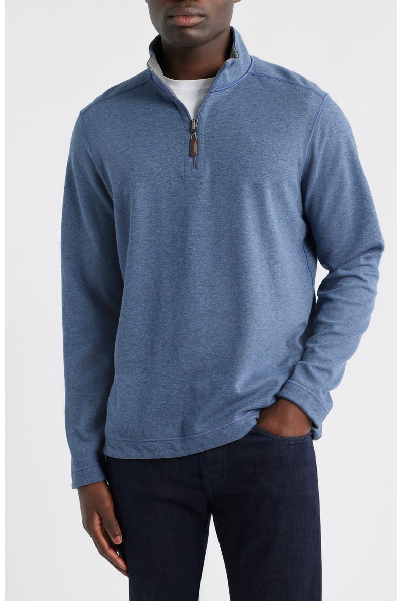 Icon Reversible Quarter Zip, Main, color, BLUE/ GRAY