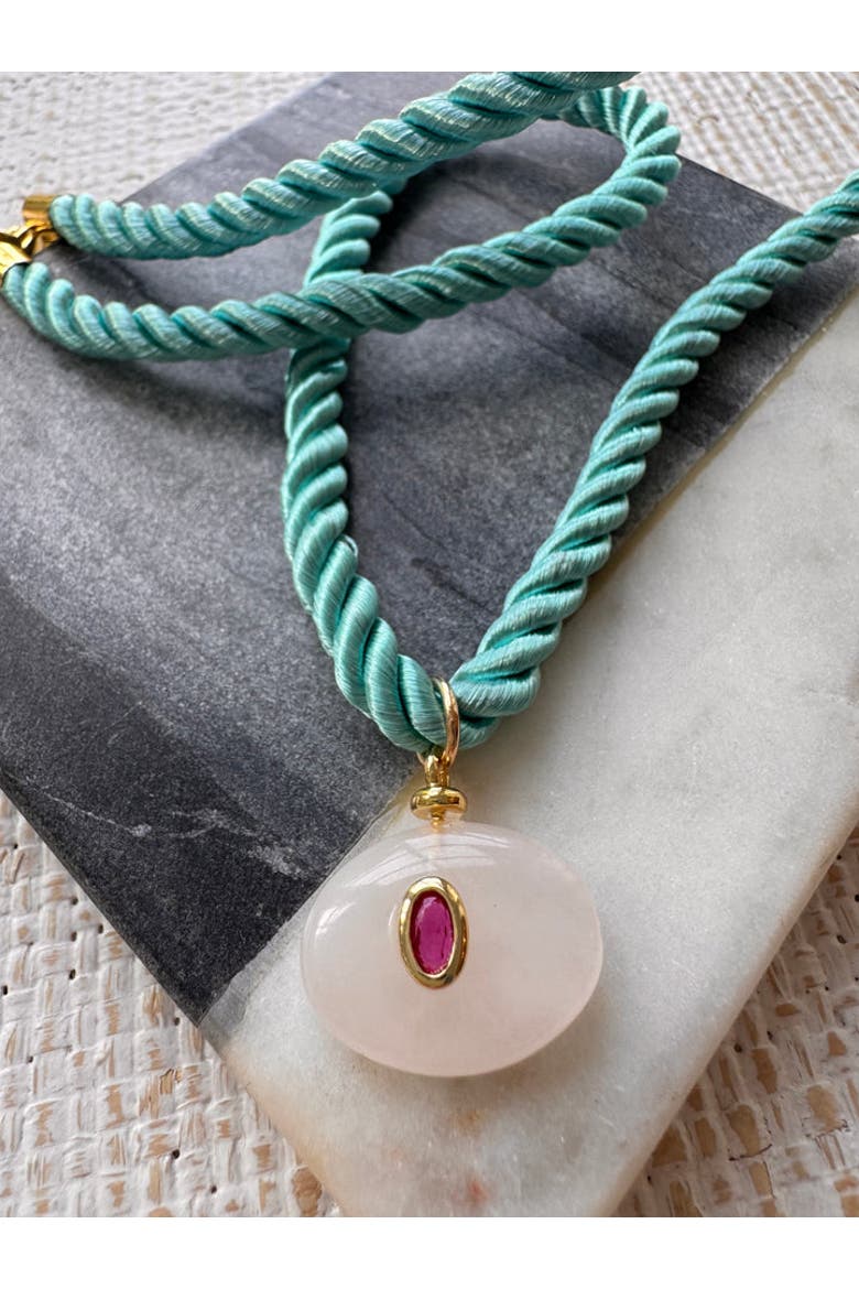 Verde Rose Silk Cord Necklace, Alternate, color, Blue