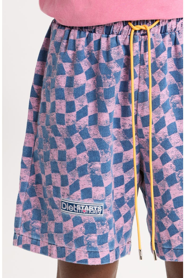 Warped Checker Shorts, Alternate, color, LAVENDER/ NAVY