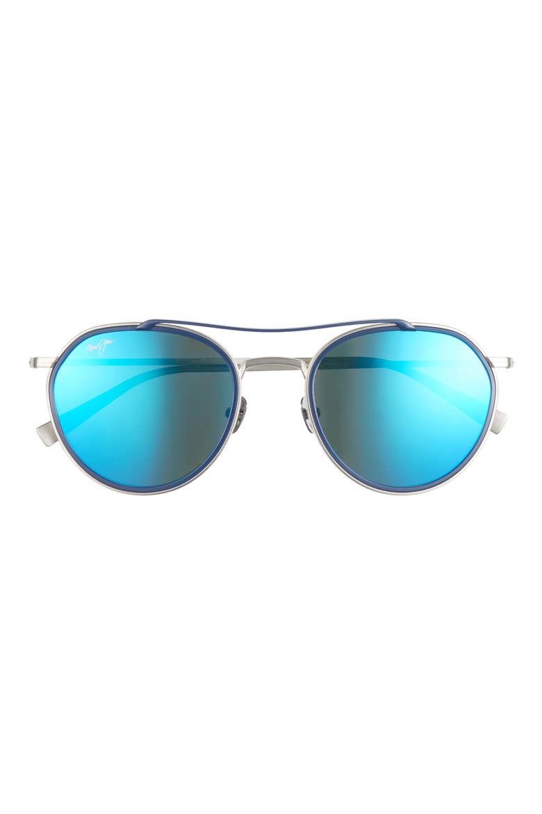 53mm Core Circle Polarized Sunglasses, Main, color, SILVER SILVER BLUE