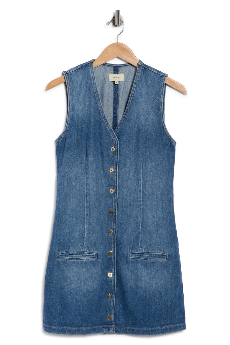 Vest Denim Minidress, Main, color, NORTH BEACH