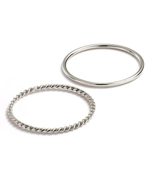 Ana Luisa 10k White Gold Rings, Set Of 2 In White Gold