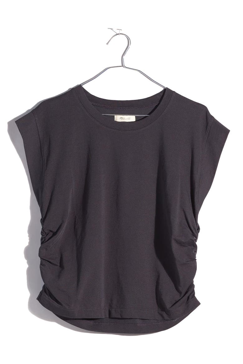 Side Cinch Muscle Tee, Alternate, color, TRUE BLACK