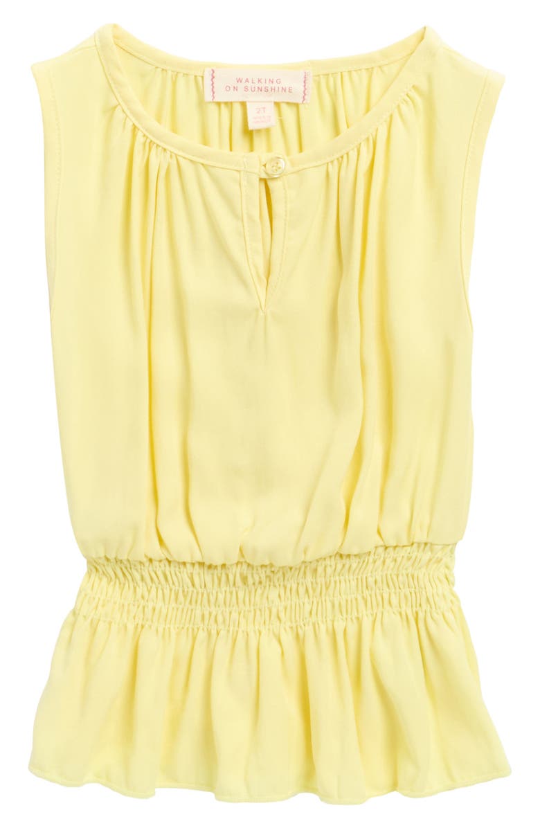 Walking on Sunshine Kids' Sleeveless Smocked Waist Top, Main, color, Yellow