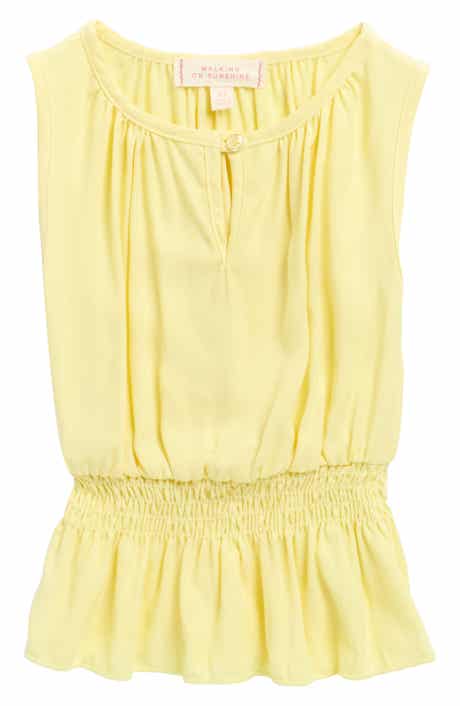 Walking on Sunshine Kids' Sleeveless Smocked Waist Top