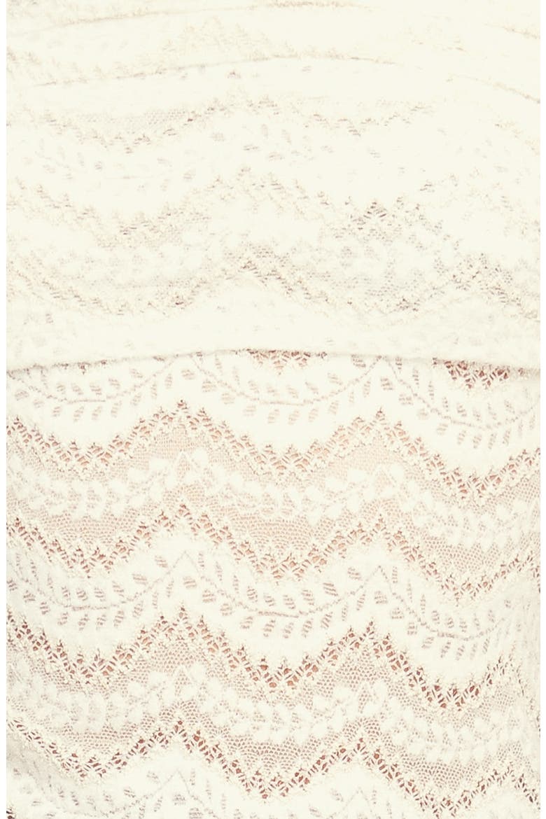 Off the Shoulder Long Sleeve Lace Top, Alternate, color, CREAM