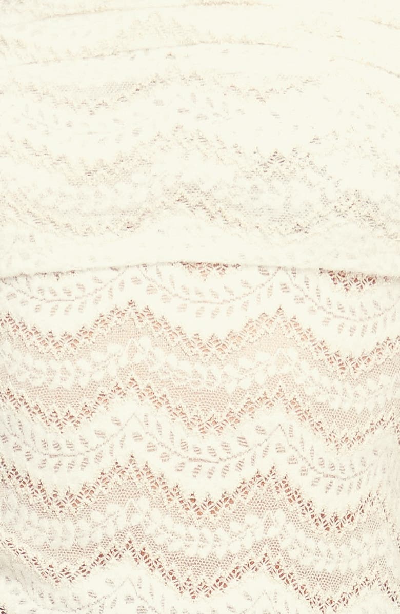 FLYING TOMATO Off the Shoulder Long Sleeve Lace Top, Alternate, color, Cream