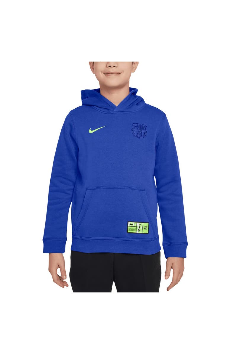 Nike Youth Nike Royal Barcelona Club Pullover Hoodie, Main, color, 