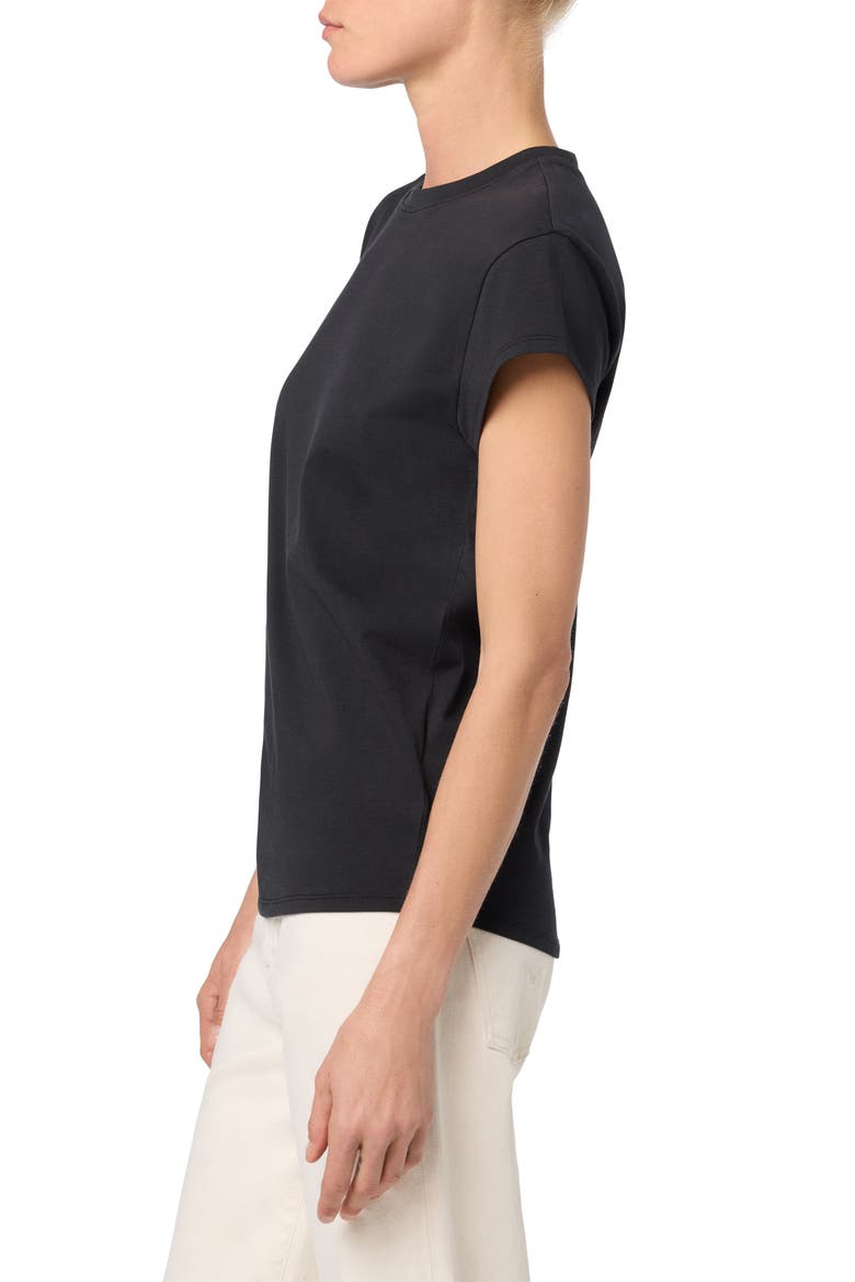 Short Sleeve Ruched T-Shirt, Alternate, color, BLACK