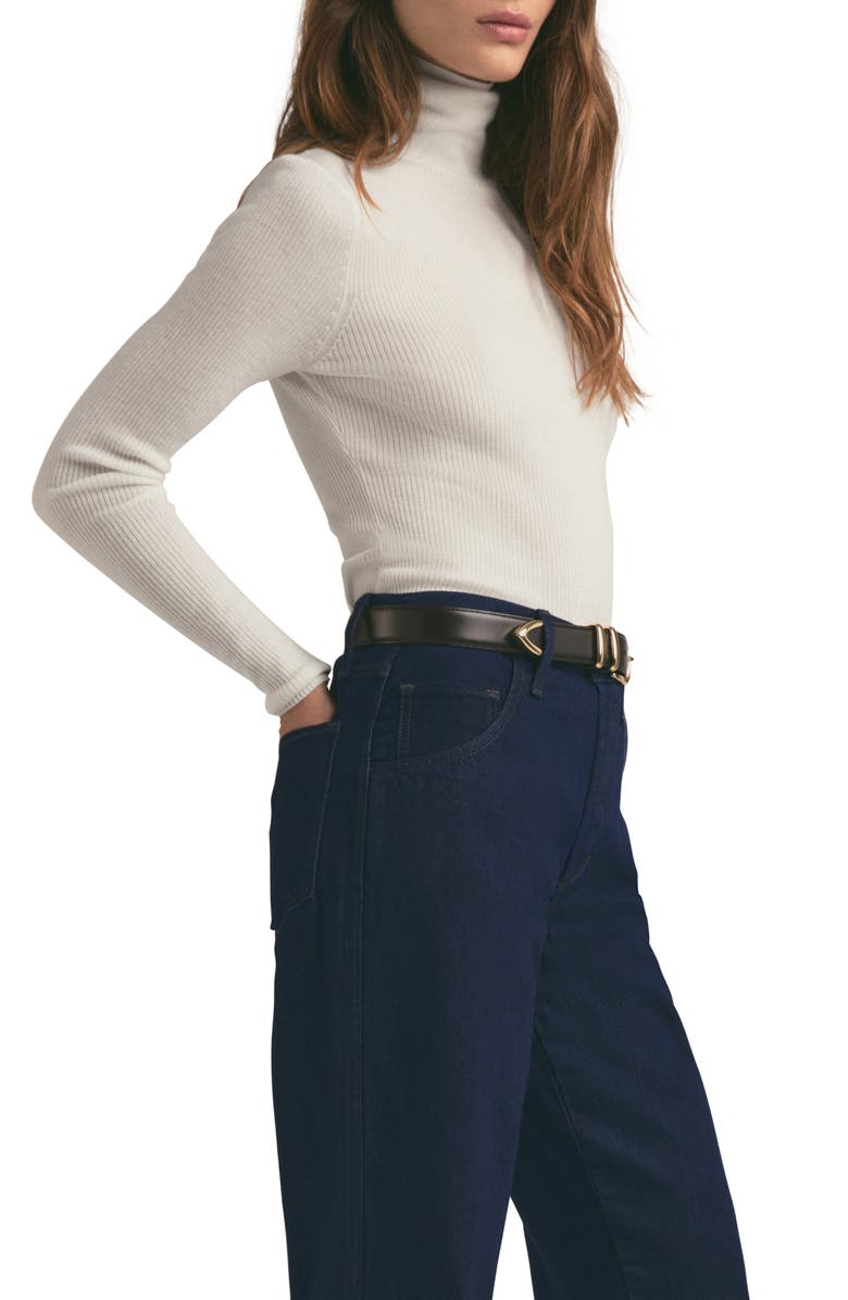 Favorite Daughter Amelia Rib Merino Wool Turtleneck Top, Alternate, color, Ivory