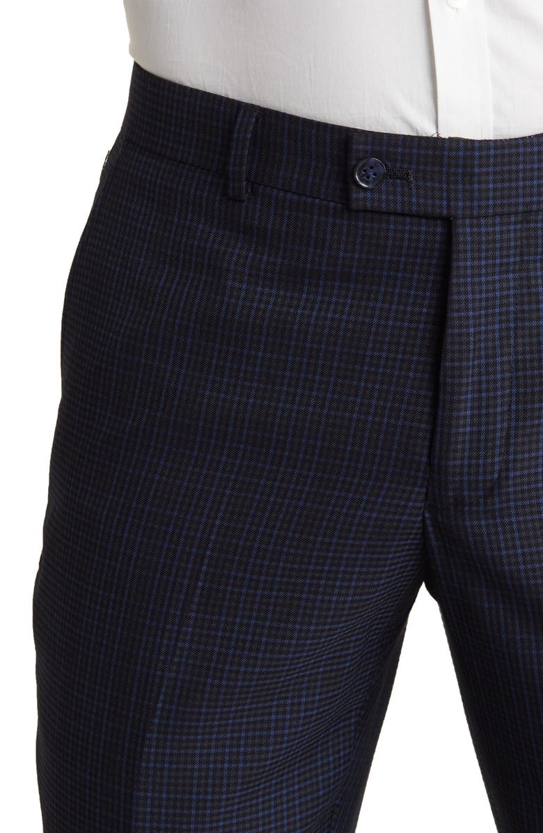 SAVILE ROW CO Hoxton Navy Grid Check Two-Button Notch Lapel Suit, Alternate, color, Navy