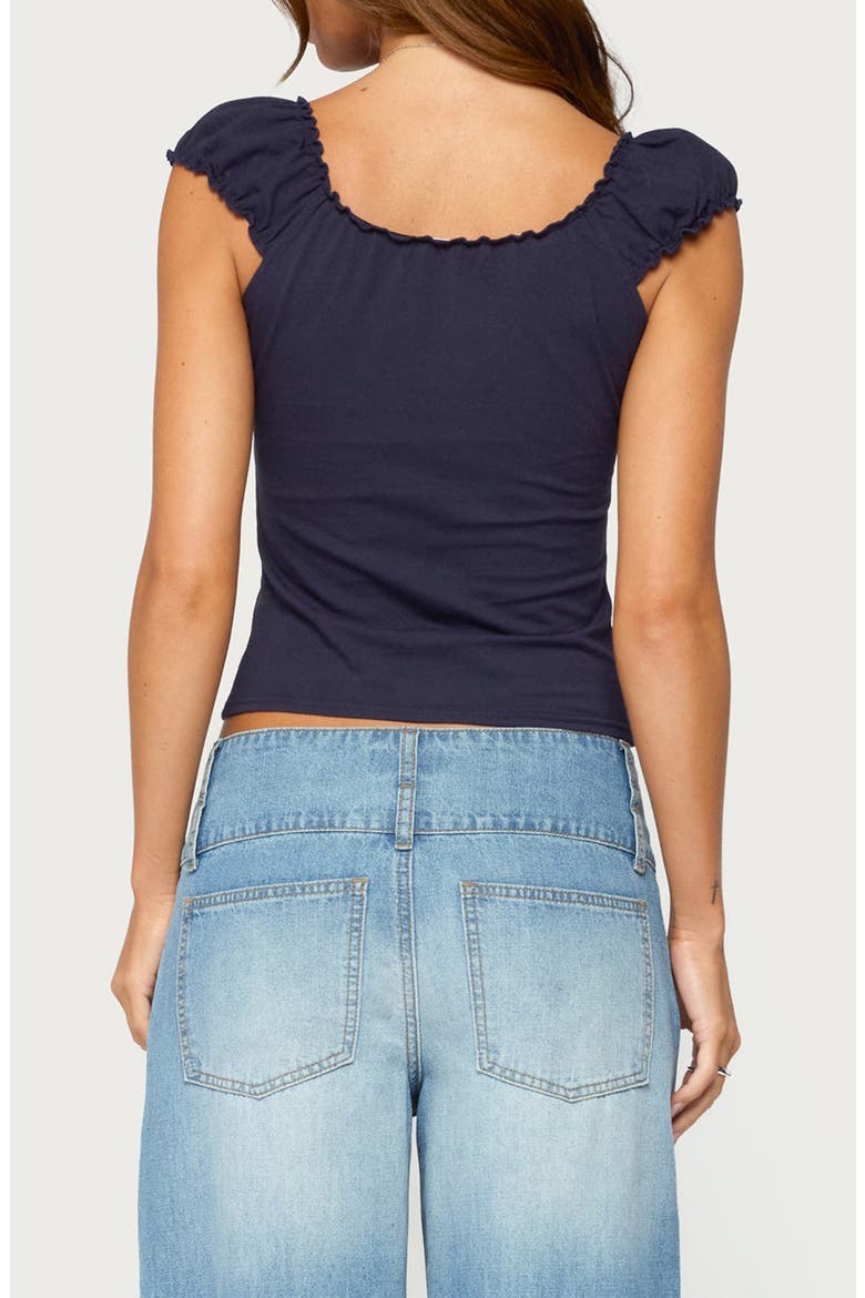 Mazzy Ruched Button Up Top, Alternate, color, NAVY