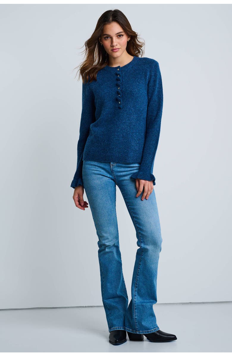 Lisa Todd The Allure Knit Henley, Alternate, color, Denim