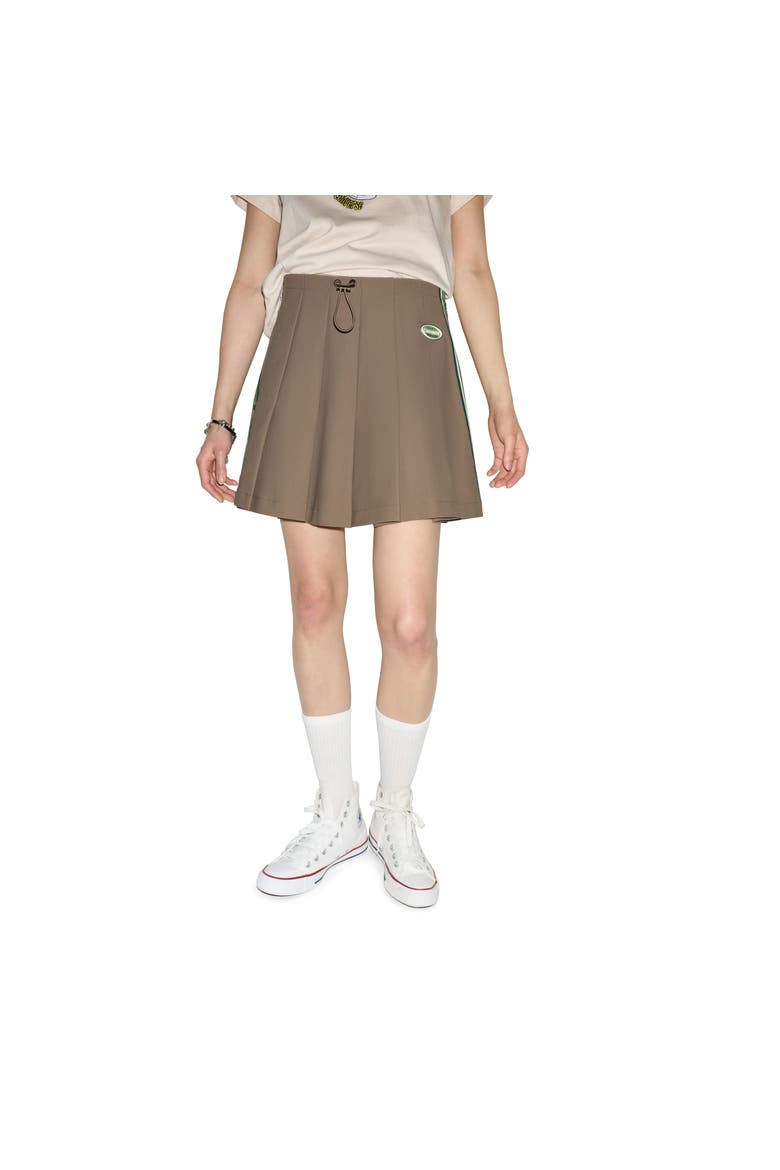 Pleated Track Skirt, Main, color, Taupe