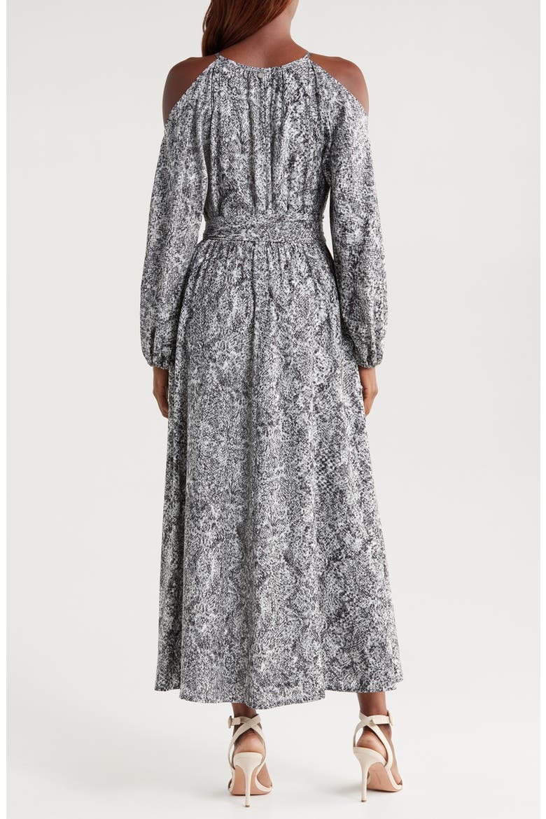 Playa Python Long Sleeve Maxi Dress, Alternate, color, SHADOW