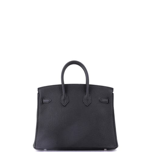 Pre-owned Hermes Hermes Birkin Handbag Black Togo With Palladium Hardware 25 In Black