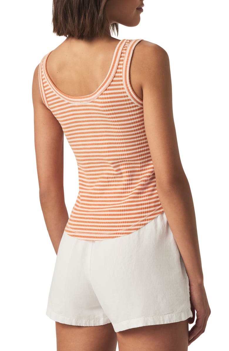Splendid Lina Stripe Rib Cotton Blend Tank, Alternate, color, Orange Tiger Stp