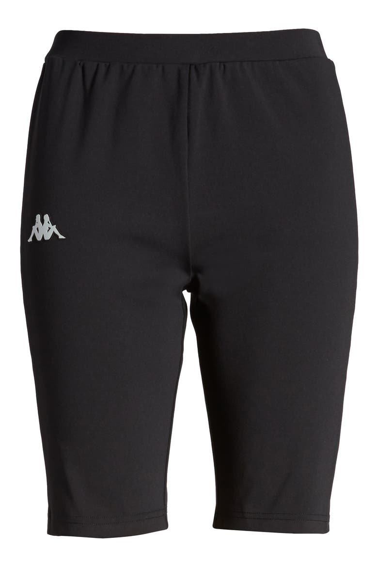 Kappa Banda Longline Bike Shorts, Alternate, color, BLACK/ BLACK WHITE