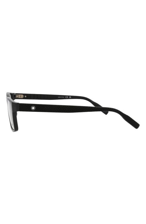 Montblanc 56mm Rectangular Optical Glasses In Black