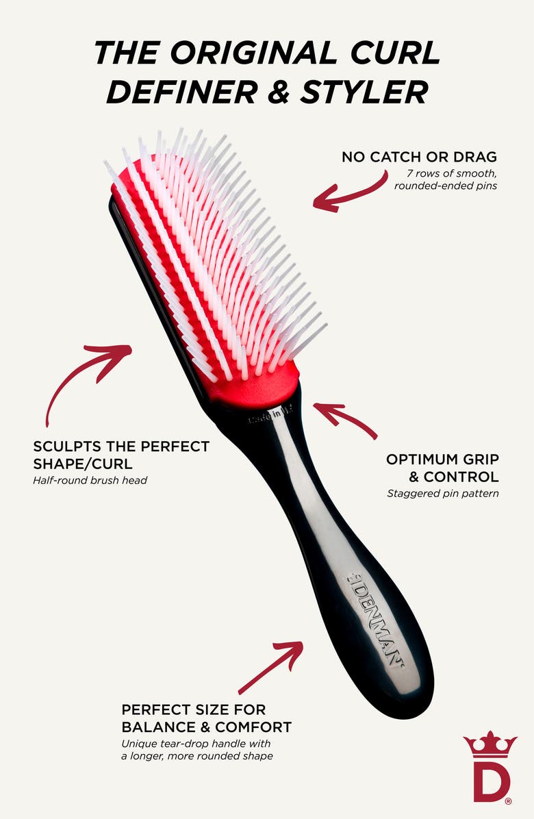 DENMAN D3 Original Styler 7 Row Brush, Alternate, color, Black And Red