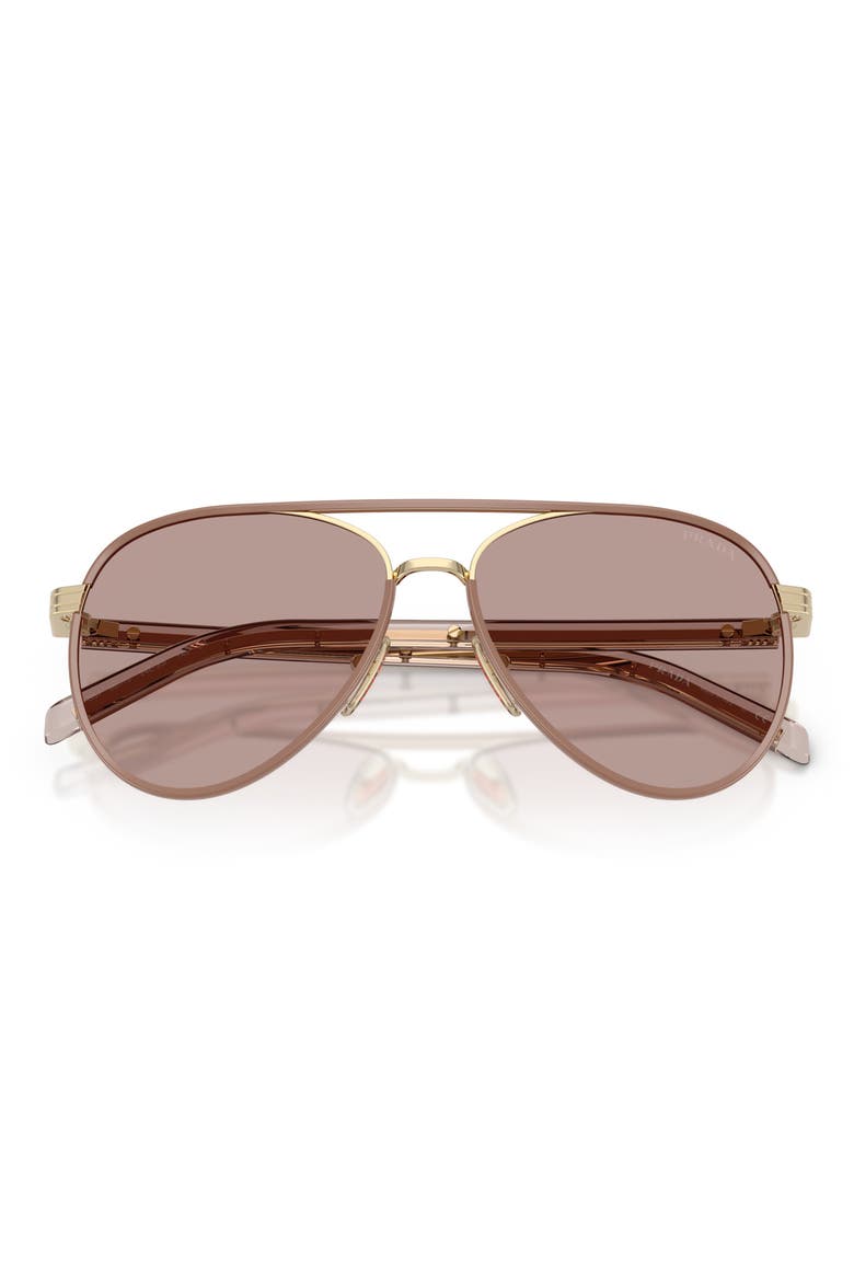 59mm Pilot Sunglasses, Alternate, color, PALE GOLD/ LIGHT PURPLE BROWN