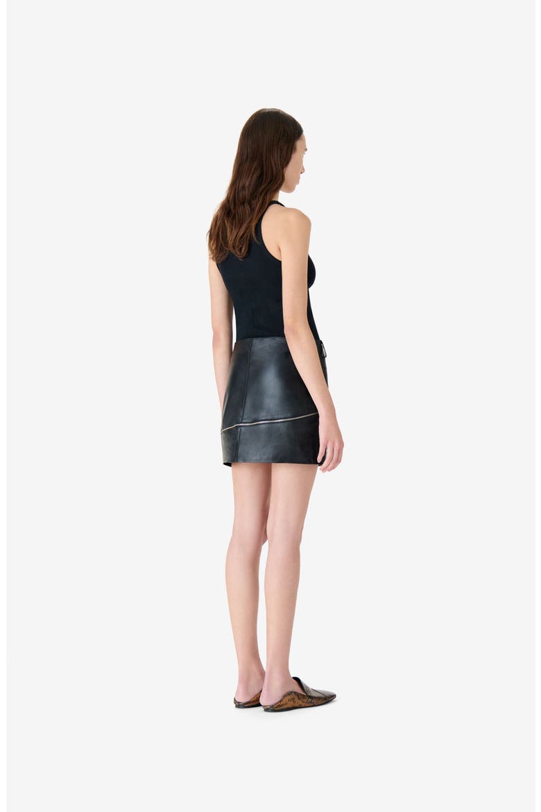 Marinar Leather Skirt, Alternate, color, Black