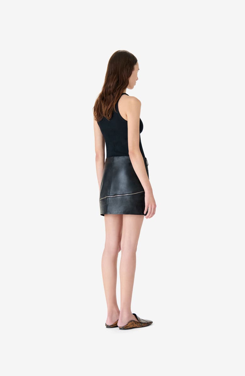IRO Marinar Leather Skirt, Alternate, color, Black
