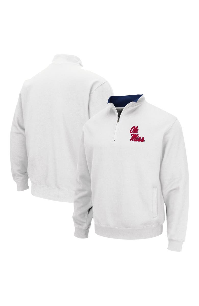 COLOSSEUM Men's Colosseum White Ole Miss Rebels Tortugas Team Logo Quarter-Zip Jacket, Main, color, White