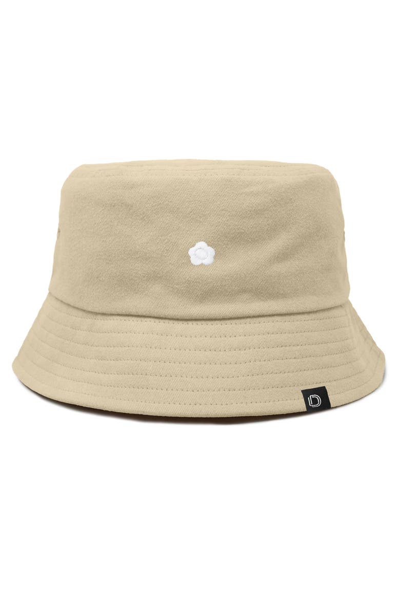 Womens Lil Flower Cotton Bucket Hat, Main, color, Sesame Beige