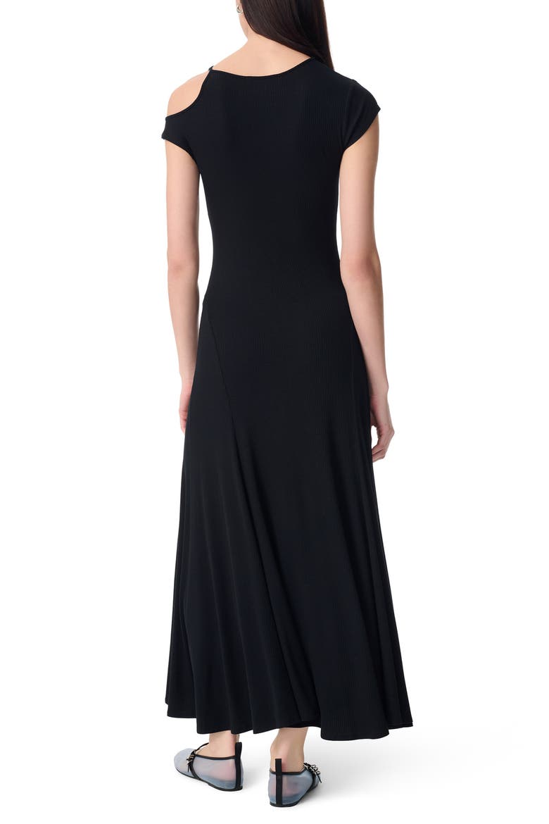 Clarice Cutout Shoulder Maxi Dress, Alternate, color, BLACK