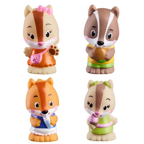 Nutnut Family 4 Chipmunk Figurines, up to 2 inches, Nature Playset