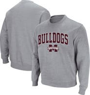 COLOSSEUM Men's Colosseum Heathered Gray Mississippi State Bulldogs Arch & Logo Tackle Twill Pullover Sweatshirt