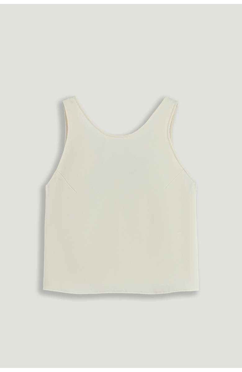 Nocturne Minimalist Sleeveless Crepe Top, Main, color, Ivory