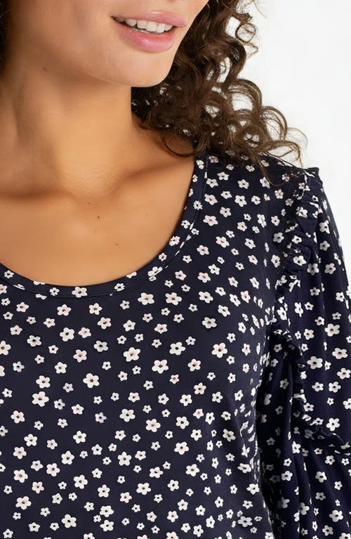 Liverpool Los Angeles Scoop Neck Ruffle Sleeve Top In Black