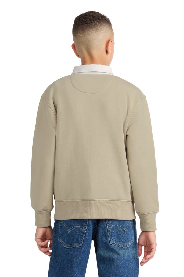 Kids' Striped Rugby Sweatshirt, Alternate, color, FIELDS OF RYE