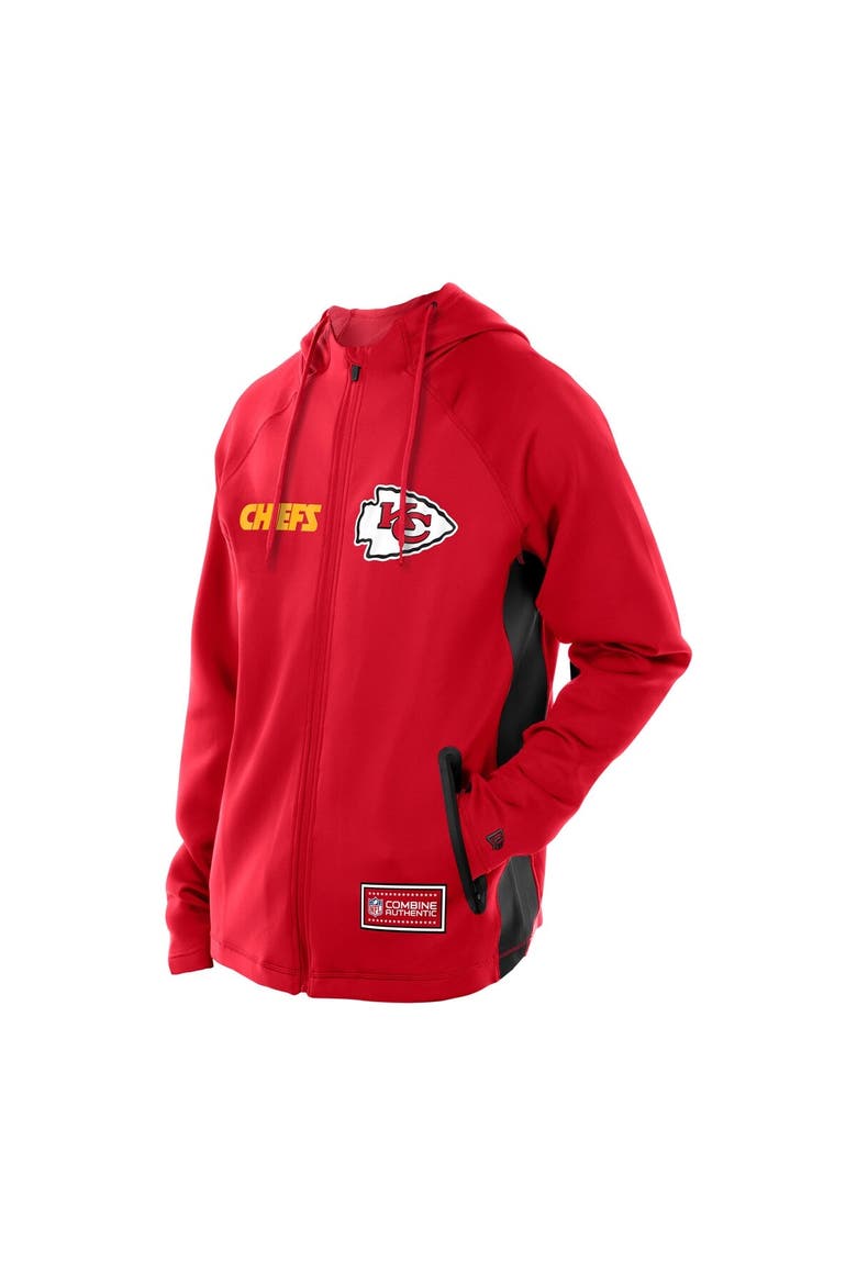 Men's New Era  Red Kansas City Chiefs Combine Authentic Raglan Scuba Full-Zip Hoodie, Alternate, color, Red