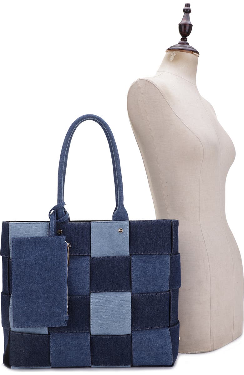 Mali + Lili Ariana Woven Denim Tote, Alternate, color,