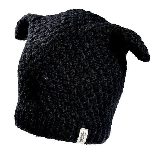 Nirvanna Designs Bear Ear Beanie In Black