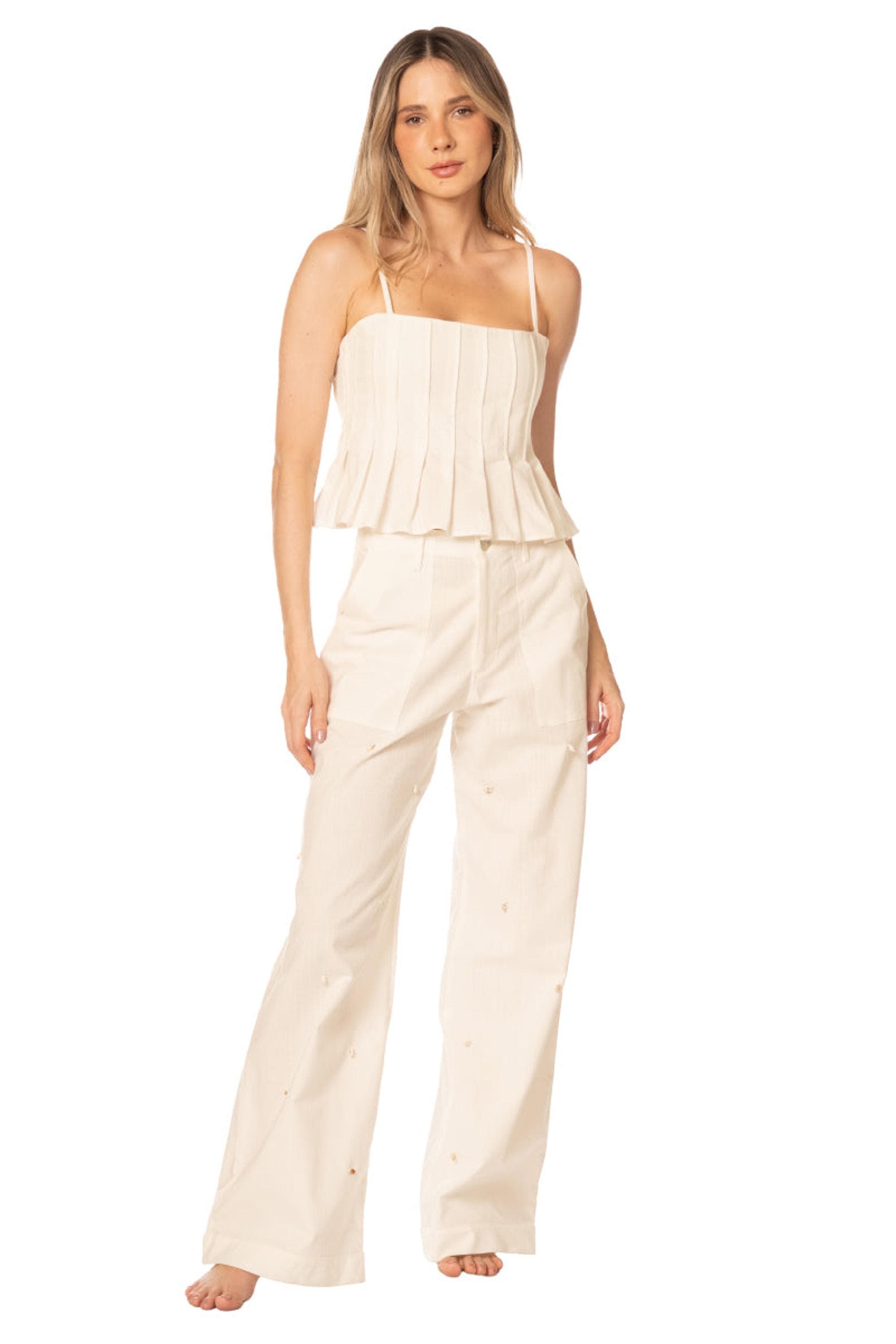 Shell Tides Helga Peplum Crop Top - image 2