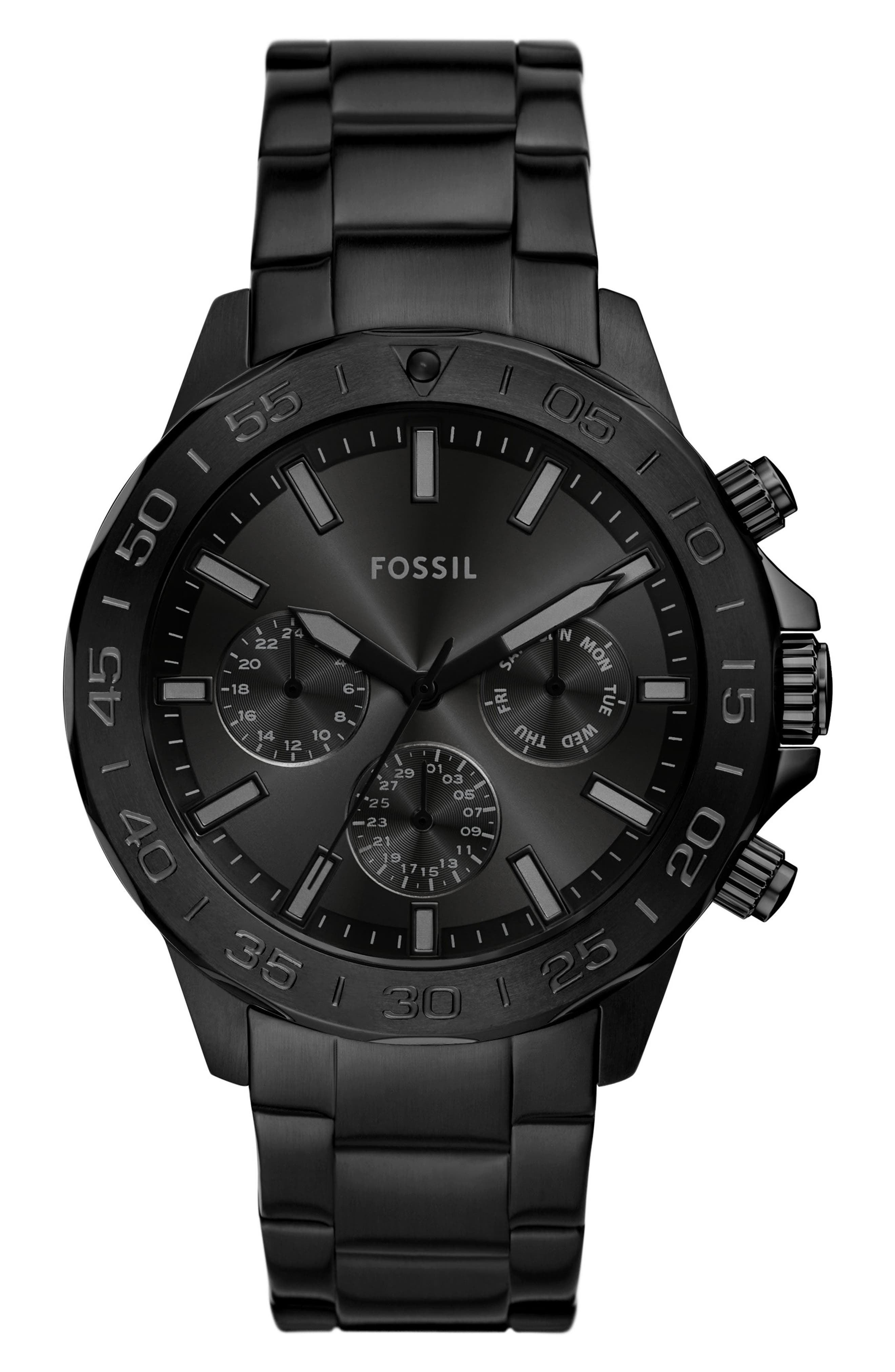 Fossil Bannon Three-Hand Quartz Bracelet Watch, 45mm