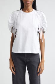 3.1 Phillip Lim Mixed Media Puff Sleeve T-Shirt