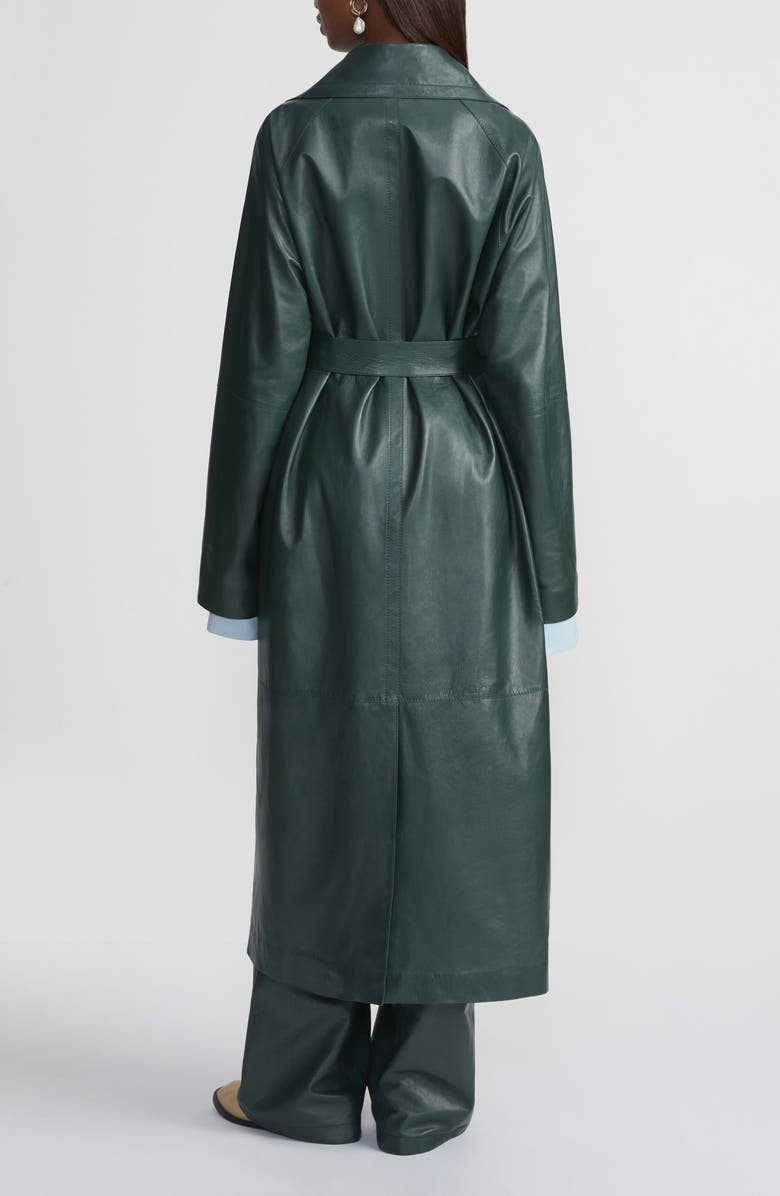 Lafayette 148 New York Napa Lambskin Leather Trench Coat, Alternate, color, 