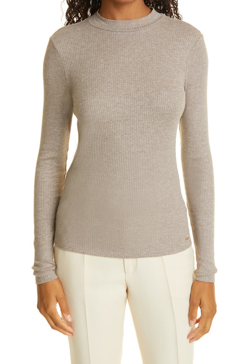 Ribbed Pullover, Main, color, LIGHT GREY