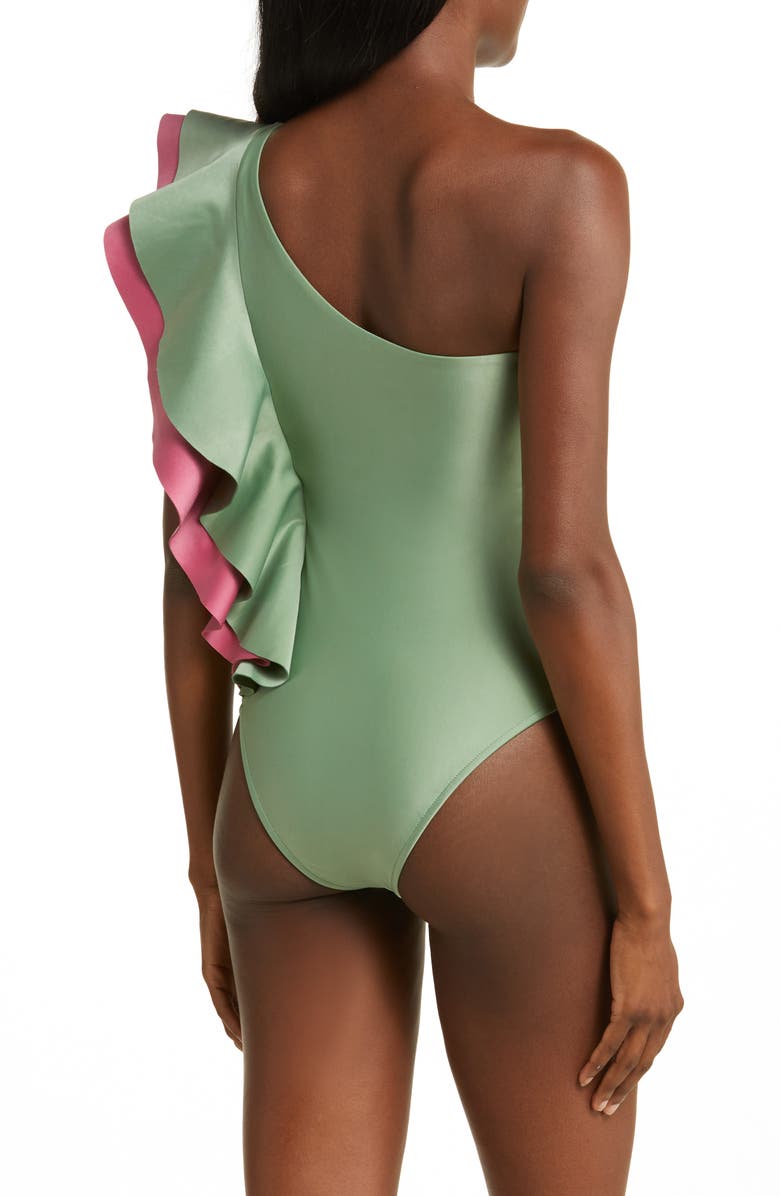 FARM Rio Ruffle One-Shoulder One-Piece Swimsuit, Alternate, color, 